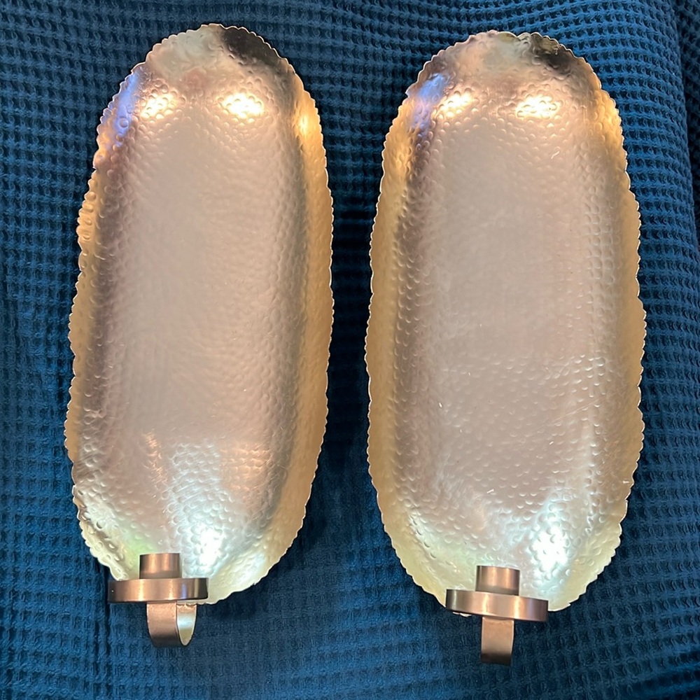 Anthropologie Silver Candle Holders
